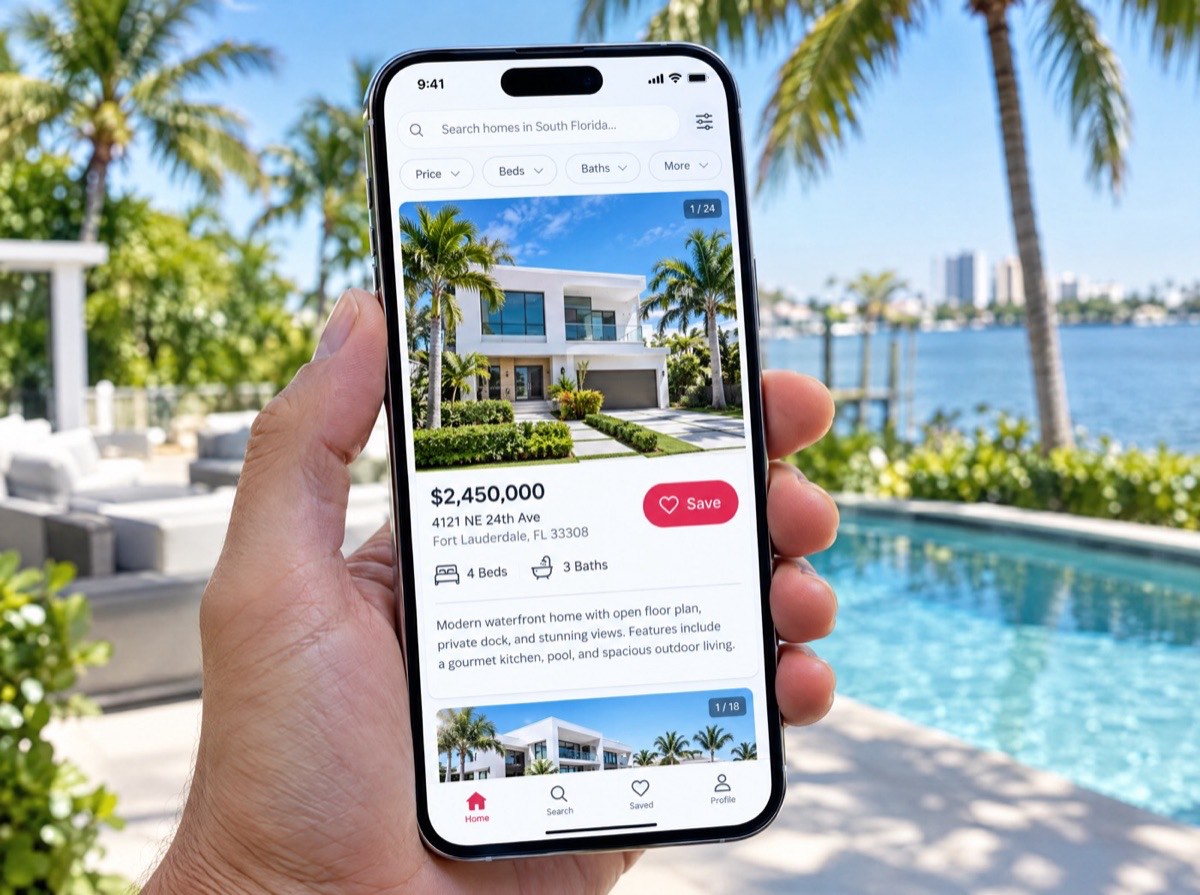 IDX listing search on a smartphone